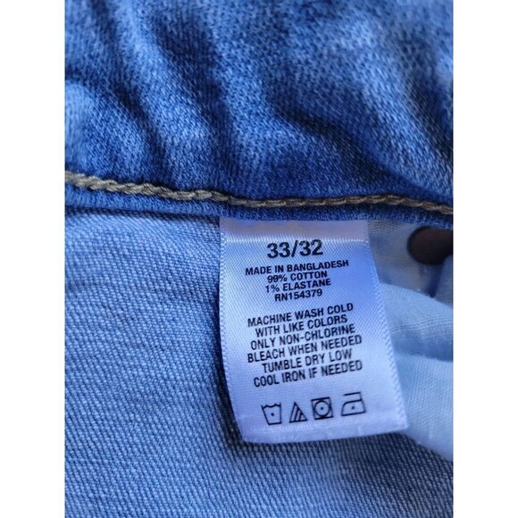 Aeropostale Slim Straight Mens Jeans Distressed Size 33/32 Casual Light Wash - Picture 9 of 9